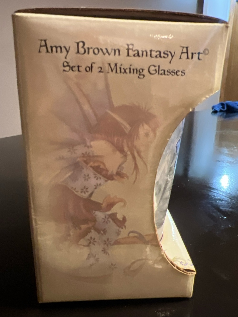 Amy Brown Fantasy Art Fairy Pint Mixing Glasses Set of 2 w/ Original Box - Picture 5 of 6